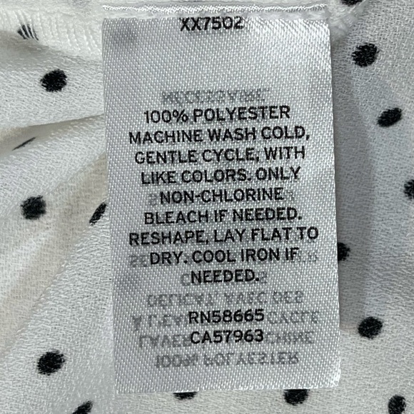 NWT HALOGEN White Sleeveless Polka Dot Sheer Top w/ Plunging Back VSize 3XL - Picture 7 of 11